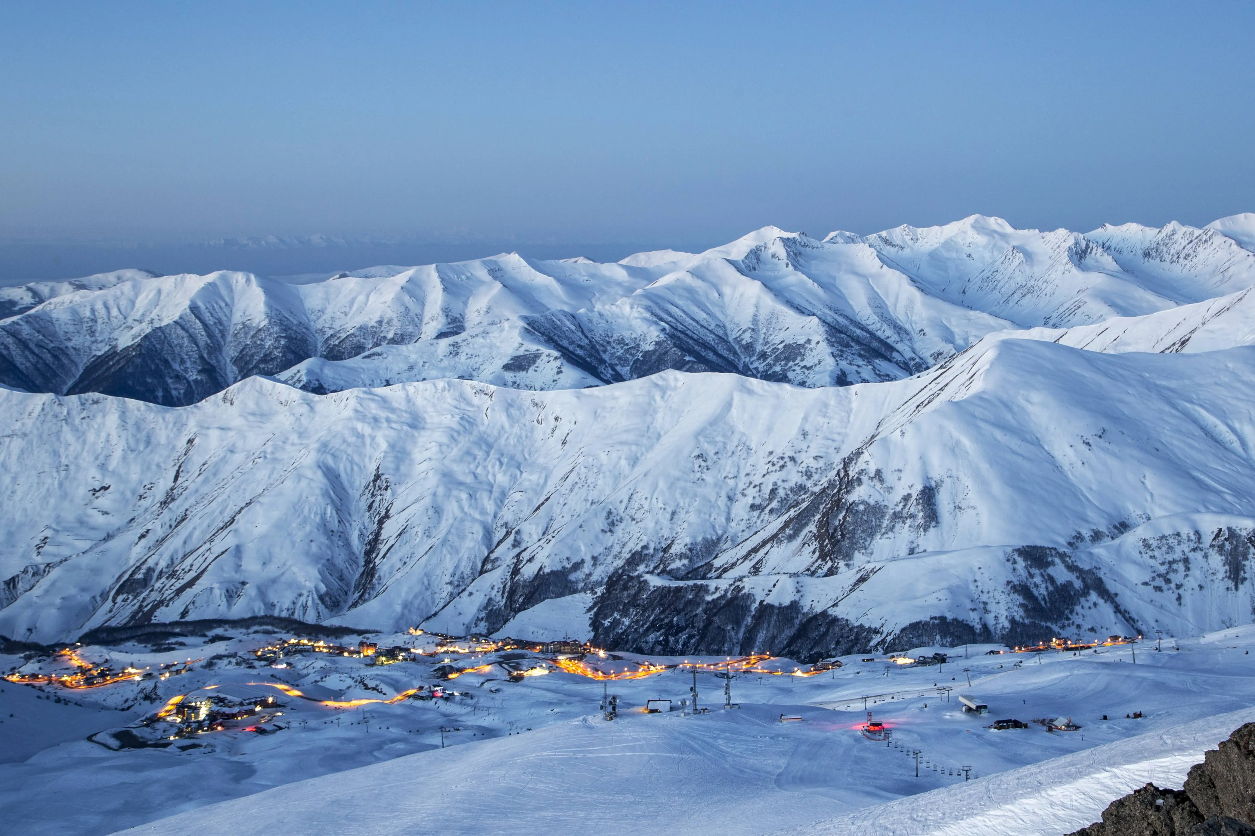  <h4 class="text-lg font-semibold">Gudauri</h4> Georgia is home to many beautiful winter resorts, but <span class="text-red-500">Gudauri</span> is the most well-known. Just 120 km from <span class="text-red-500">Tbilisi</span>, this ski resort is popular for its easy access—you can leave the city and be on the slopes before lunch. With snow for five months a year, Gudauri attracts skiers, adventure seekers, and travelers drawn to the alpine charm of Georgia’s mountains.